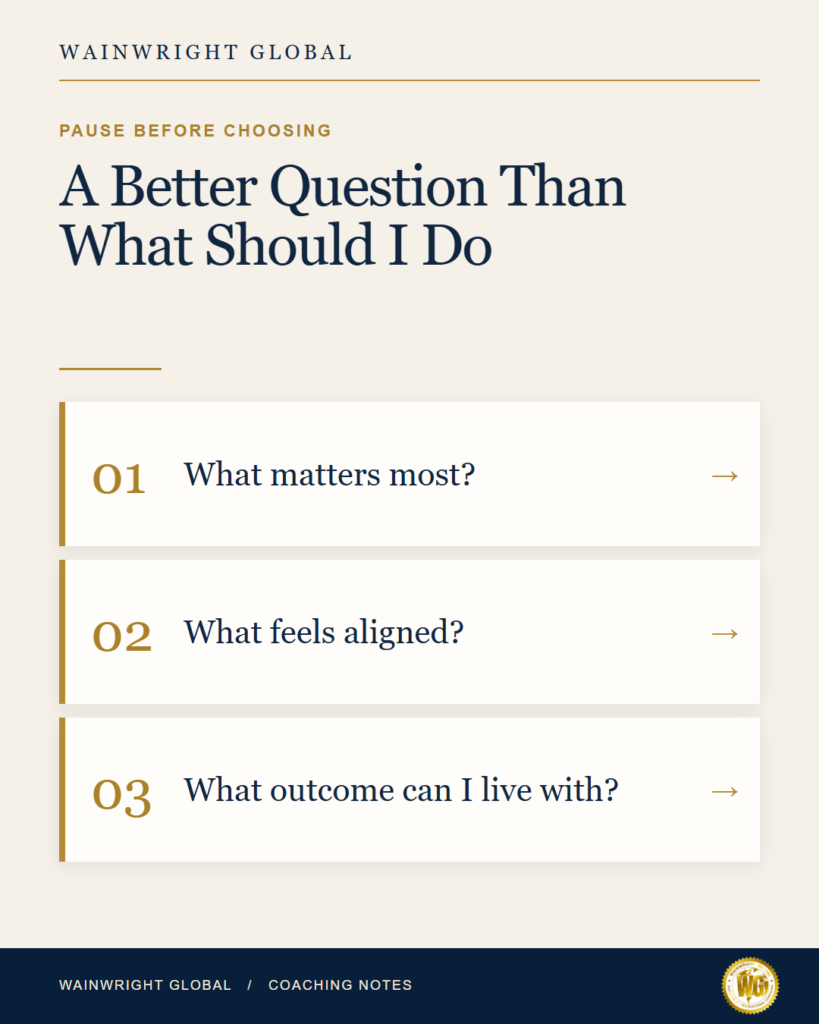 A Better Question Than What Should I Do